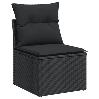 vidaXL 12-delige Loungeset met kussens poly rattan zwart