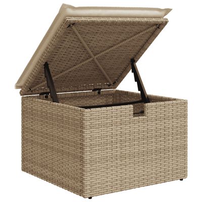 vidaXL 6-delige Loungeset met kussens poly rattan beige