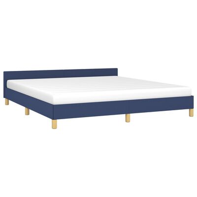 vidaXL Bedframe met hoofdeinde stof blauw 160x200 cm