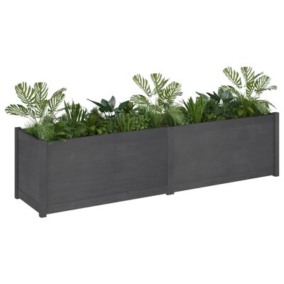 vidaXL Plantenbak 200x50x50 cm massief grenenhout grijs