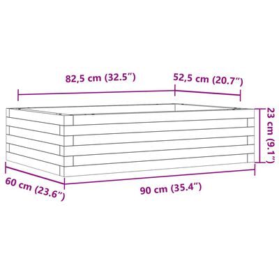 vidaXL Plantenbak 90x60x23 cm geïmpregneerd grenenhout