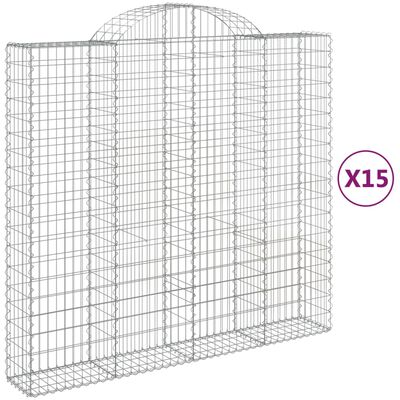 vidaXL Schanskorven 15 st gewelfd 200x50x180/200 cm ijzer