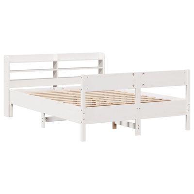 vidaXL Bedframe zonder matras massief grenenhout wit 120x190 cm