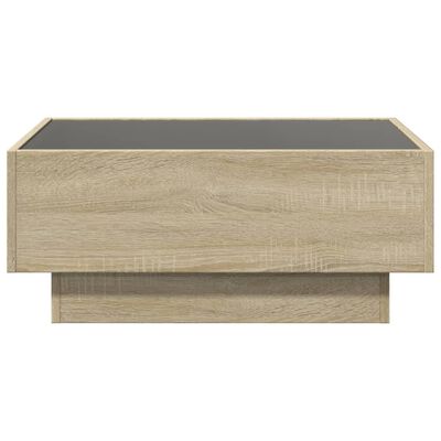 vidaXL Salontafel met LED 70x50x30 cm bewerkt hout sonoma eikenkleurig