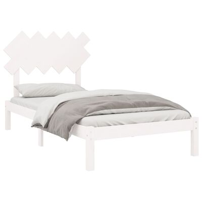 vidaXL Bedframe massief hout wit 100x200 cm