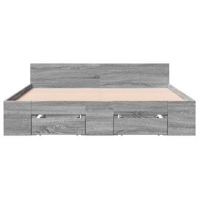 vidaXL Bedframe met lades bewerkt hout grijs sonoma eiken 140x190 cm