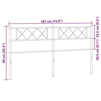 vidaXL Hoofdbord 180 cm metaal wit