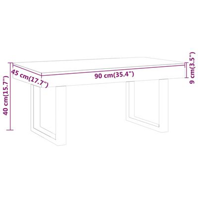 vidaXL Salontafel 90x45x40 cm MDF en ijzer lichtbruin en zwart