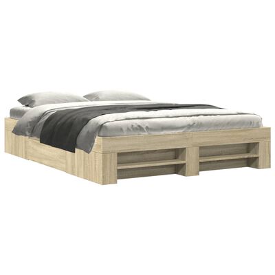 vidaXL Bedframe zonder matras hout sonoma eikenkleurig 150x200 cm