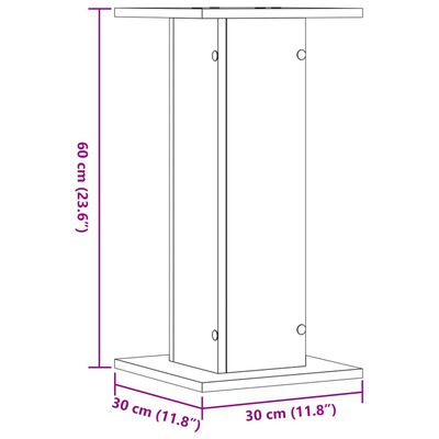 vidaXL Plantenstandaards 2 st 30x30x60 cm bewerkt hout betongrijs