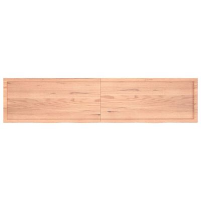 vidaXL Wastafelblad 220x50x(2-4) cm behandeld massief hout lichtbruin