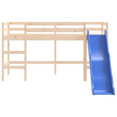 vidaXL Kinderhoogslaper met glijbaan massief grenenhout 90x200 cm