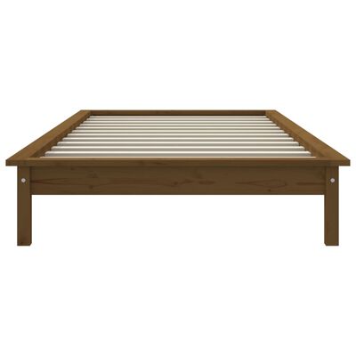 vidaXL Bedframe massief hout honingbruin 75x190 cm