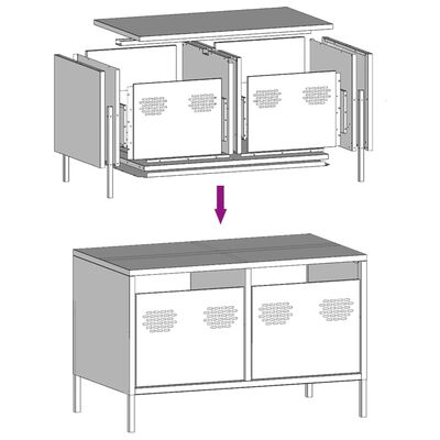 vidaXL Tv-meubel 68x39x43,5 cm koudgewalst staal antracietkleurig