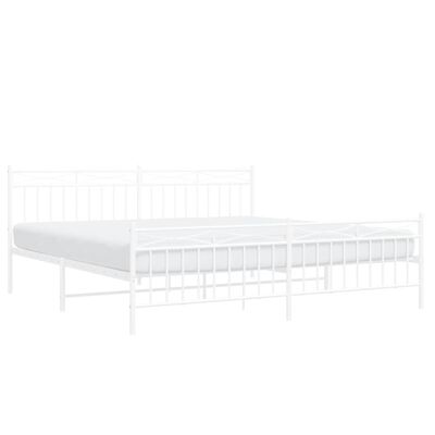 vidaXL Bedframe met hoofd- en voeteneinde metaal wit 200x200 cm