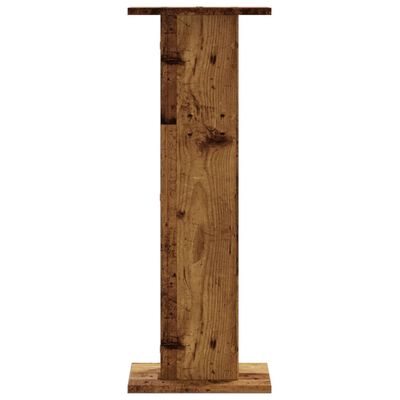 vidaXL Plantenstandaards 2 st 30x30x80 cm bewerkt hout oud houtkleurig