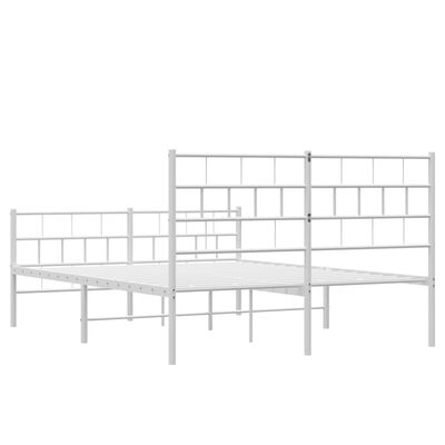 vidaXL Bedframe met hoofd- en voeteneinde metaal wit 135x190 cm