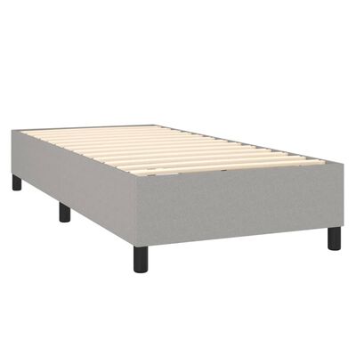 vidaXL Boxspring met matras en LED stof lichtgrijs 90x200 cm