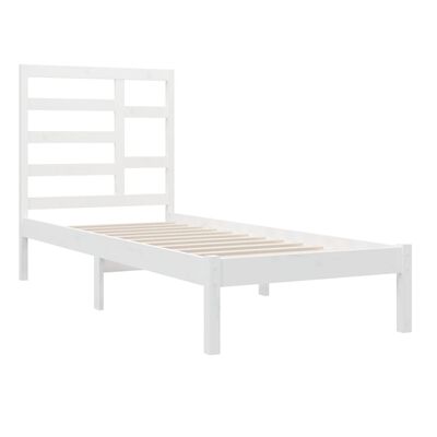 vidaXL Bedframe massief hout wit 100x200 cm