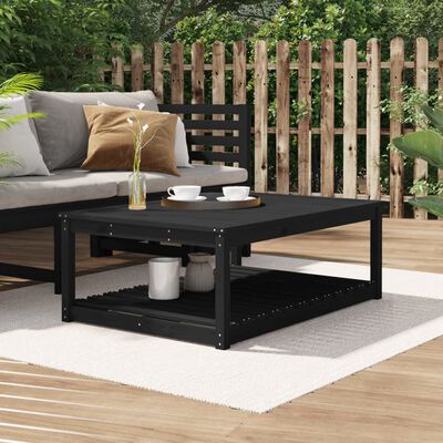 vidaXL Tuintafel 121x82,5x45 cm massief grenenhout zwart