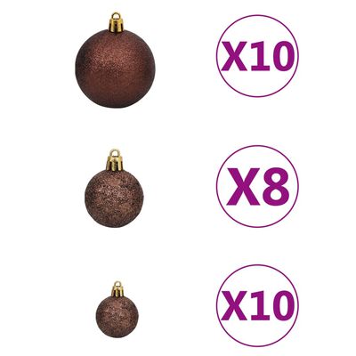 vidaXL Kunstkerstboom met scharnieren 300 LED's en kerstballen 240 cm