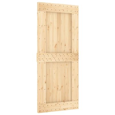 vidaXL Schuifdeur met beslag 90x210 cm massief grenenhout