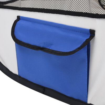 vidaXL Hondenren inklapbaar met draagtas 125x125x61 cm blauw