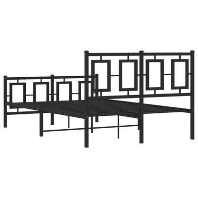 vidaXL Bedframe met hoofd- en voeteneinde metaal zwart 120x200 cm