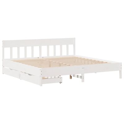 vidaXL Bedframe zonder matras massief grenenhout wit 180x200 cm