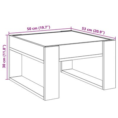 vidaXL Salontafel met Infinity LED 50x53x30 cm grijs sonoma eikenkleur