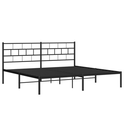 vidaXL Bedframe met hoofdbord metaal zwart 183x213 cm