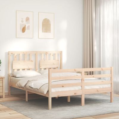 vidaXL Bedframe met hoofdbord massief hout