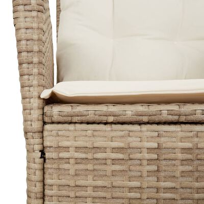 vidaXL 7-delige Tuinset met kussens poly rattan beige