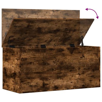 vidaXL Opbergbox 100x42x46 cm bewerkt hout gerookt eikenkleurig