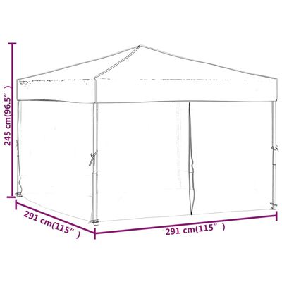 vidaXL Partytent inklapbaar met zijwanden 3x3 m antracietkleurig