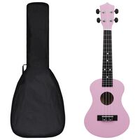 vidaXL Ukuleleset met tas voor kinderen sopraan 23'' roze