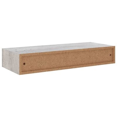 vidaXL Wandschappen 2 st met lade 60x23,5x10 cm MDF betongrijs