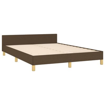 vidaXL Bedframe zonder matras stof donkerbruin 140x200 cm