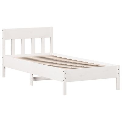 vidaXL Bedframe zonder matras massief grenenhout wit 140x200 cm