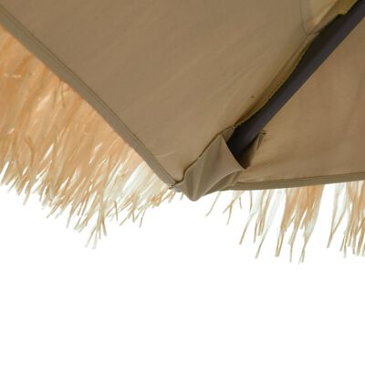 vidaXL Parasol met LED's en stalen paal 223x223x213 cm bruin