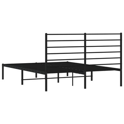 vidaXL Bedframe met hoofdbord metaal zwart 160x200 cm