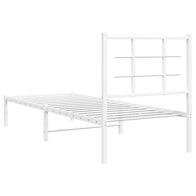 vidaXL Bedframe met hoofdbord metaal wit 80x200 cm