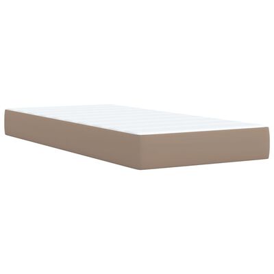 vidaXL Boxspring met matras kunstleer cappuccinokleurig 80x200 cm