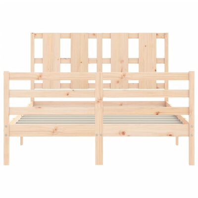 vidaXL Bedframe met hoofdbord massief hout 120x200 cm