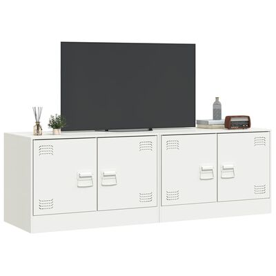 vidaXL Tv-meubelen 2 st 67x39x44 cm staal wit