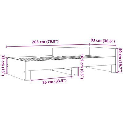 vidaXL Bedframe zonder matras hout sonoma eikenkleurig 90x200 cm