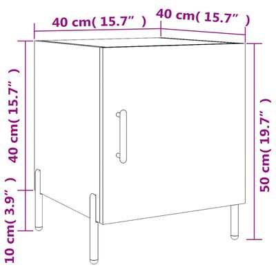 vidaXL Nachtkastjes 2 st 40x40x50 cm bewerkt hout betongrijs