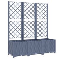 vidaXL Plantenbak met latwerk 120x40x136 cm polypropeen donkergrijs