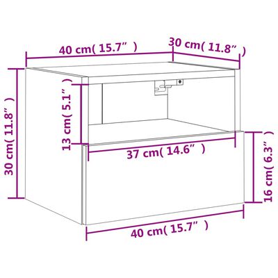 vidaXL Tv-wandmeubels 2 st 40x30x30 cm bewerkt hout zwart