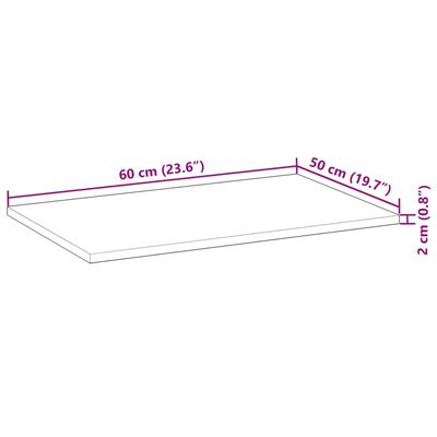 vidaXL Tafelblad rechthoekig 60x50x2 cm massief acaciahout